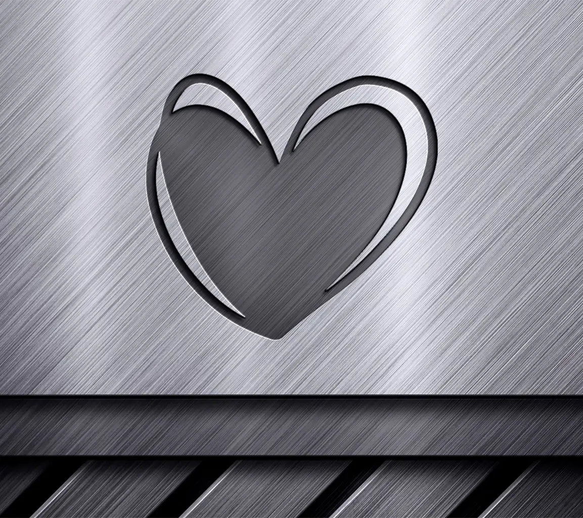 Black Heart with White Outline SVG - Minimalist Heart Design SVG