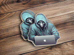 Cyberpunk Skeleton Wearing a Green Hoodie Sticker, Vinyl Decal, Car St | Green Hoodie Sticker, Vinyl Decal, Car Sticker, Laptop Sticker