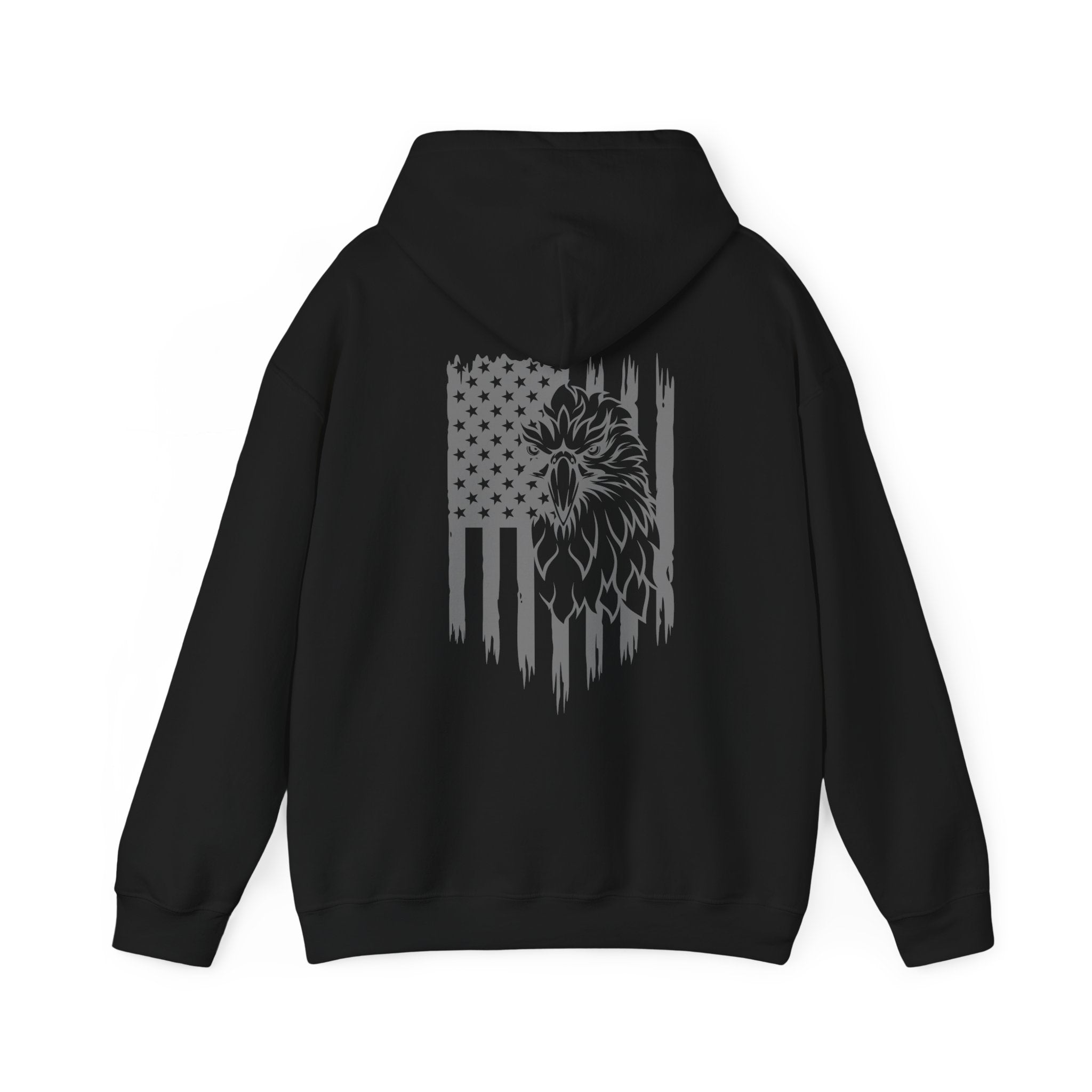 Patriotic Hoodie: 1776 American Flag Eagle | Hoodie with Distressed Flag on Back, Betsy Ross America Sweatshirt, Mens American Flag Hoodie,USA - Gabe Atkins Designs