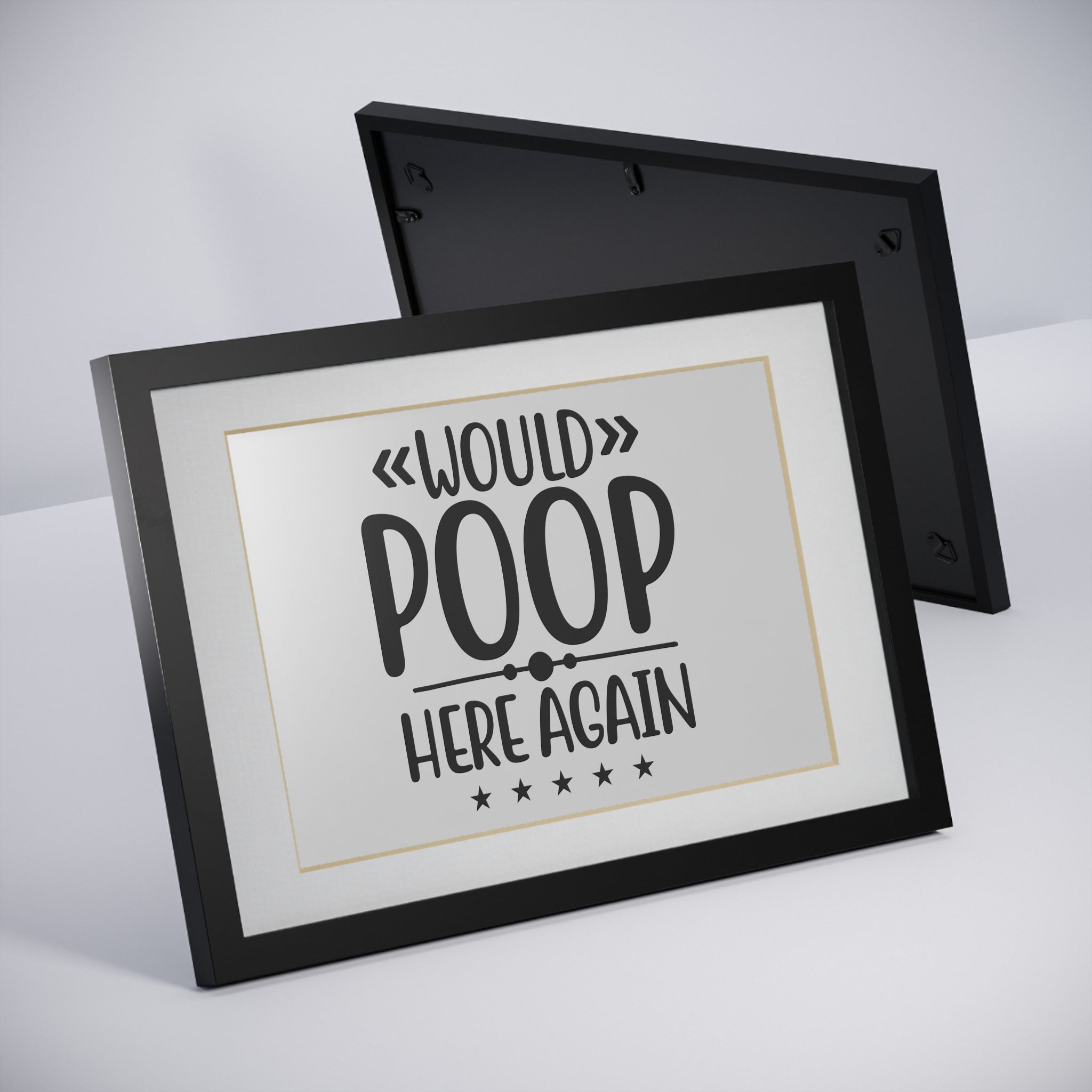 Would Poop Here Again 5-Star Rating – Framed Print