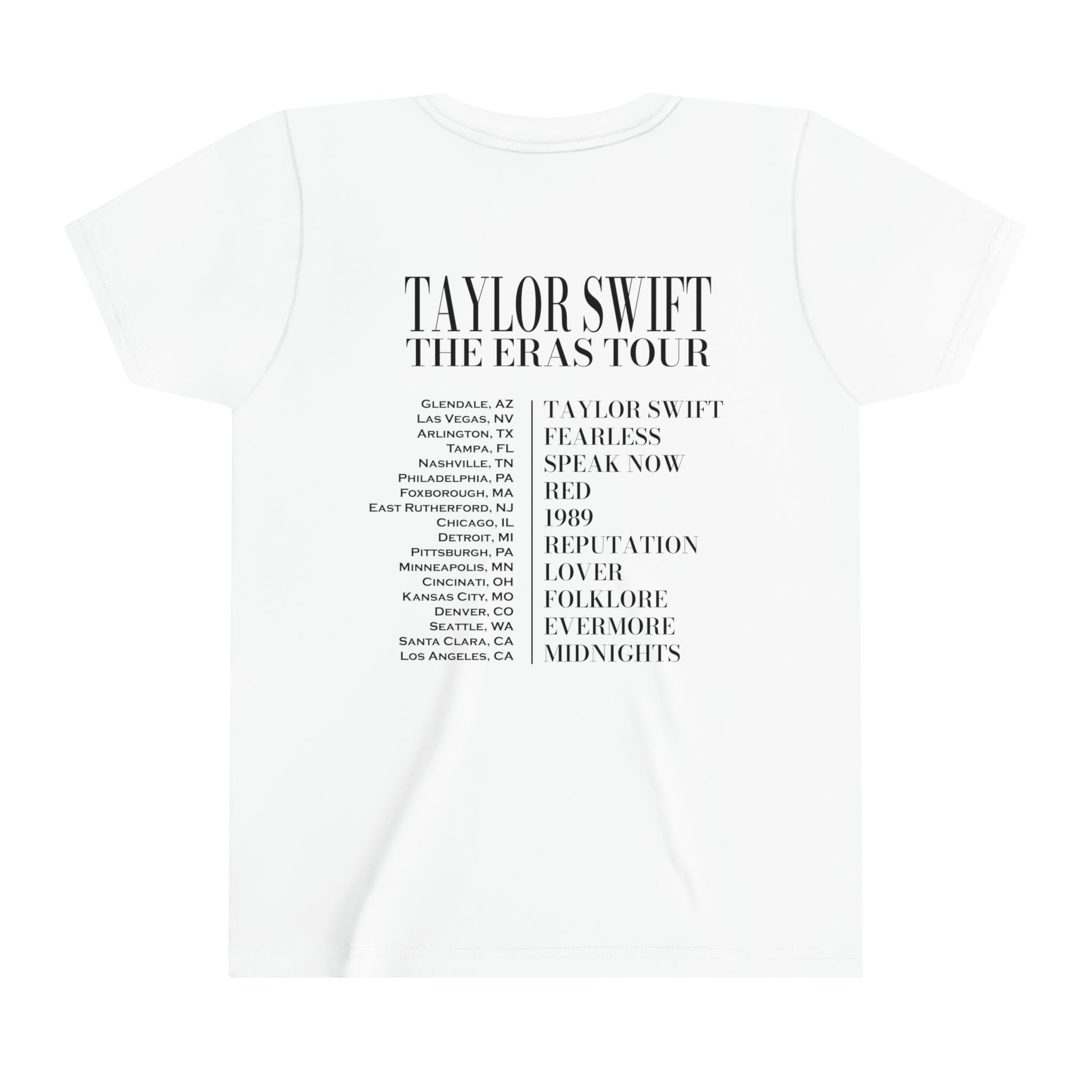 The Eras Tour Shirt for Kids | Youth Taylor Merch | Two Sided Eras Tou | Sided Eras Tour Kids