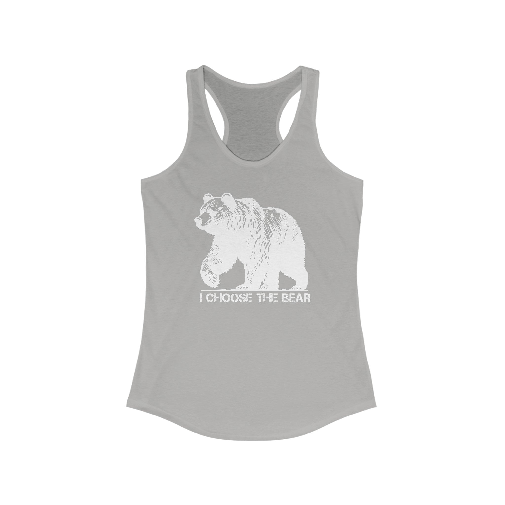 I Choose the Bear Tank Top For Women - Boldly Declare Your Choice Front - Heather Grey