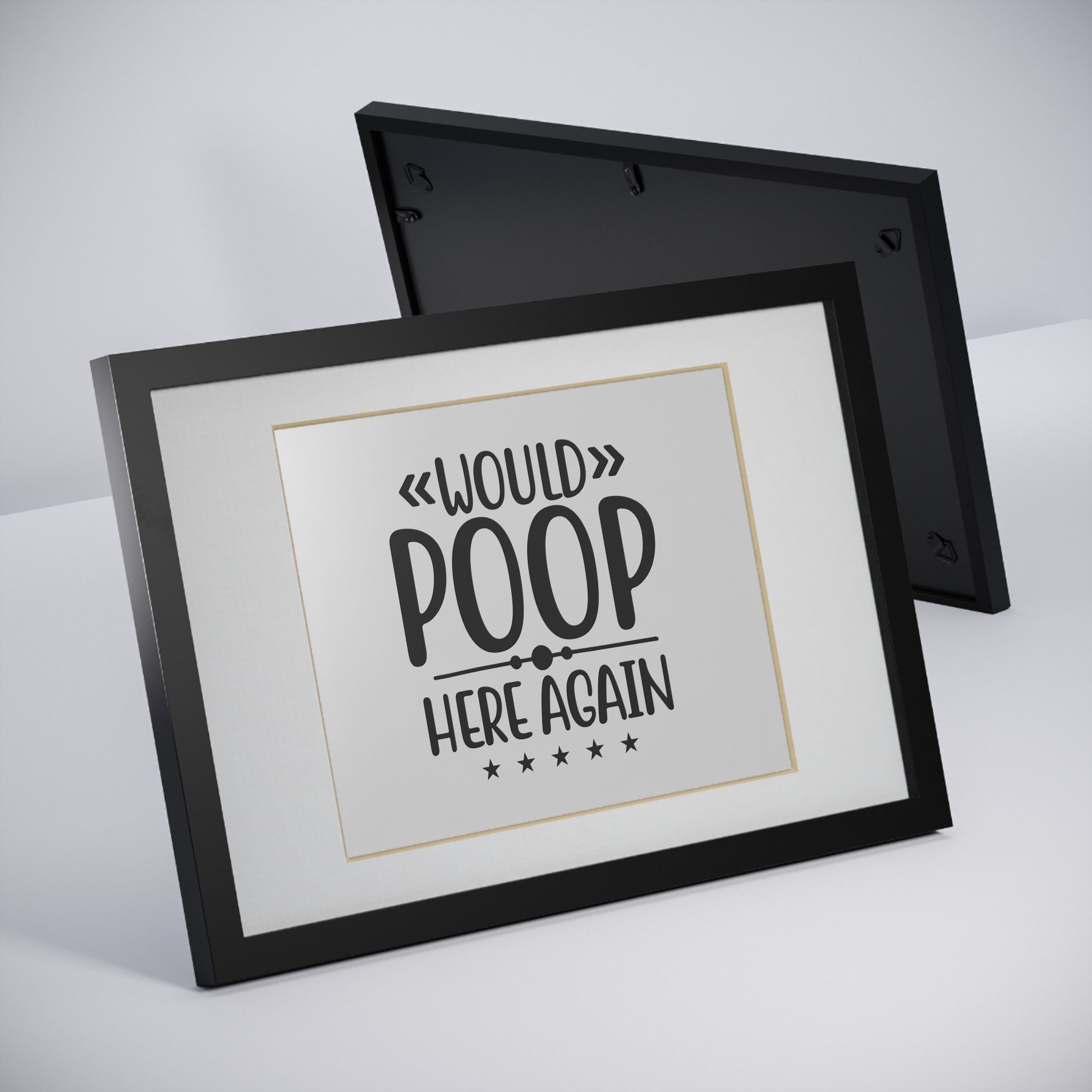 Would Poop Here Again 5-Star Rating – Framed Print