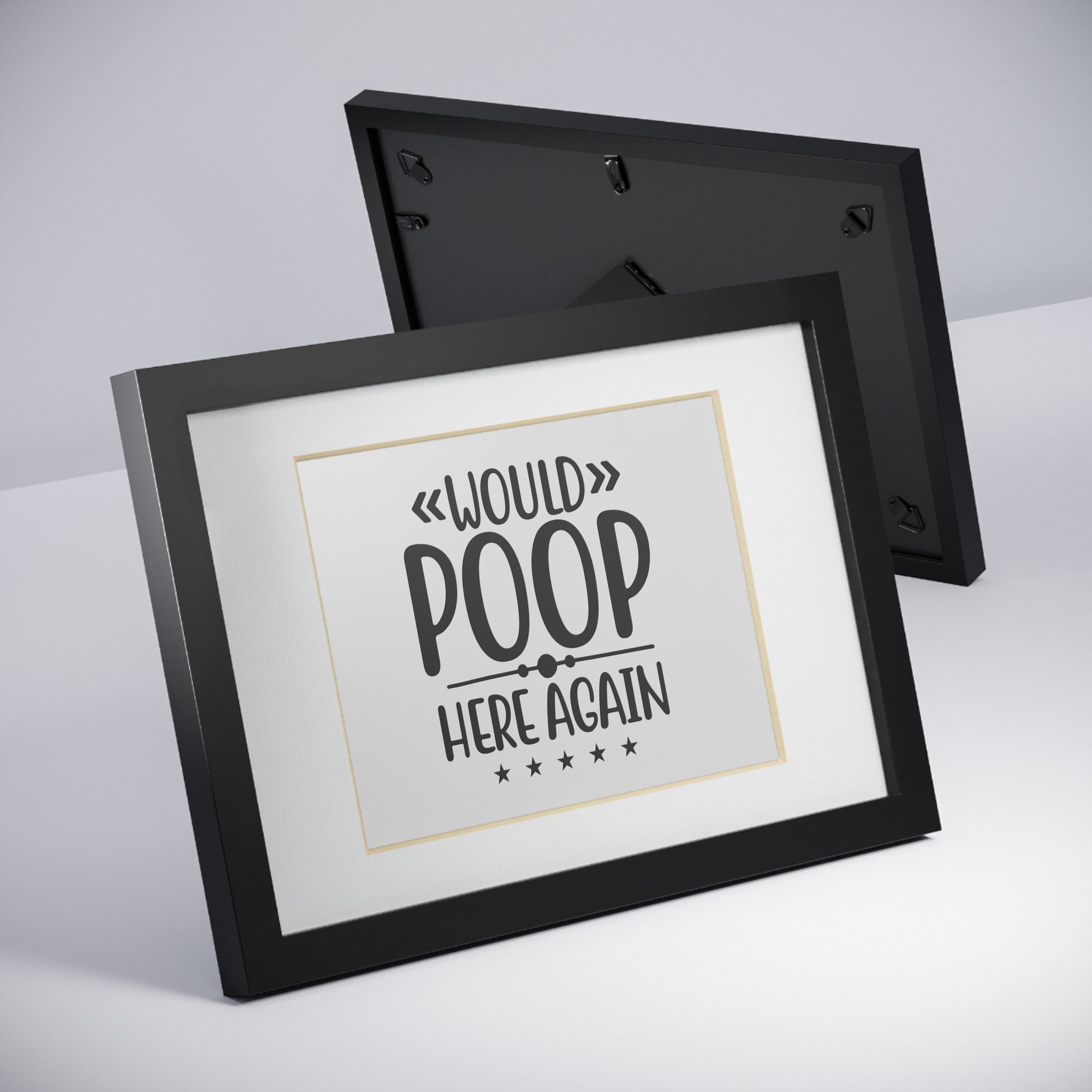 Would Poop Here Again 5-Star Rating – Framed Print