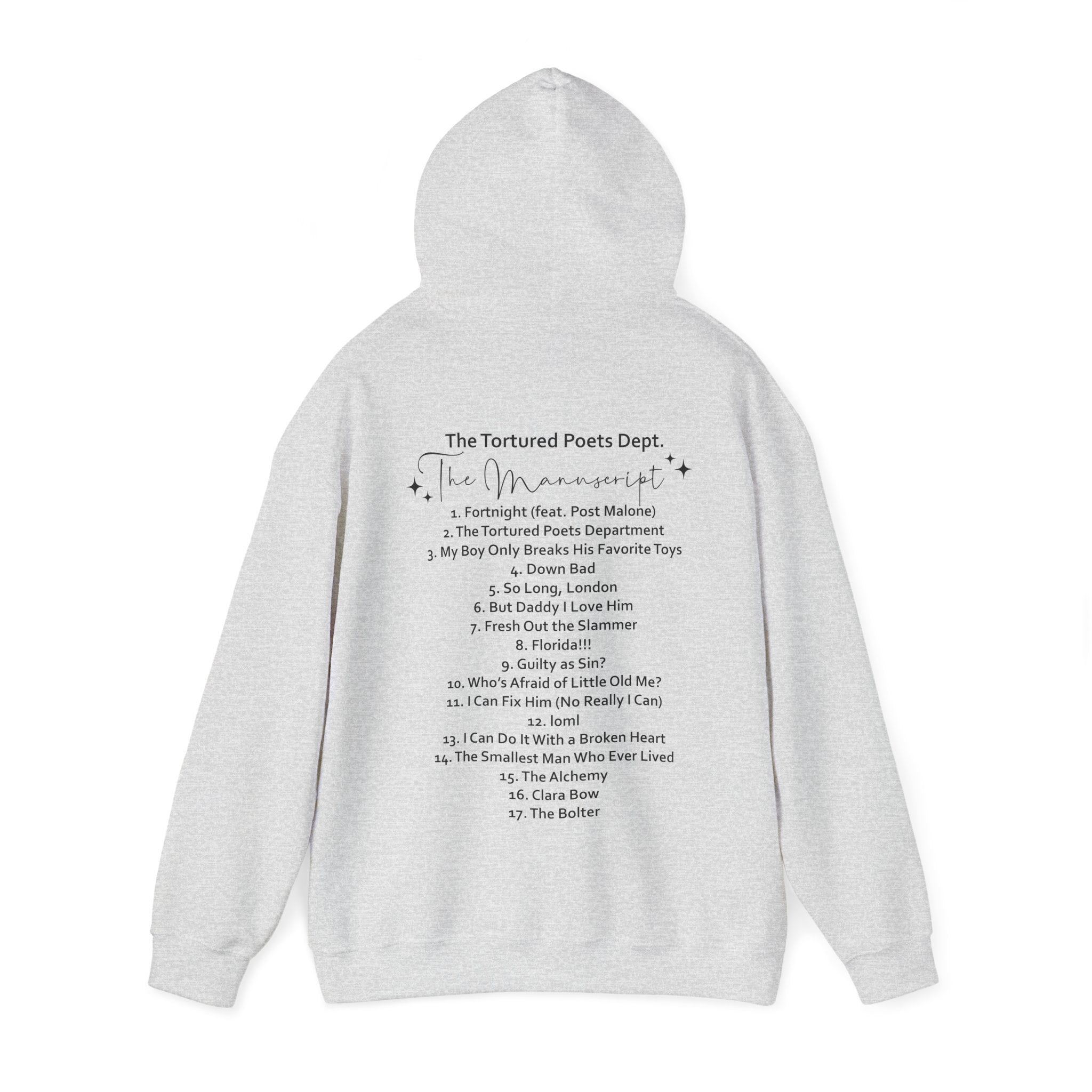 The Tortured Poets Department Hoodie with Tracklist on The Back | Two  | Tortured Poets Department Unisex Hoodie