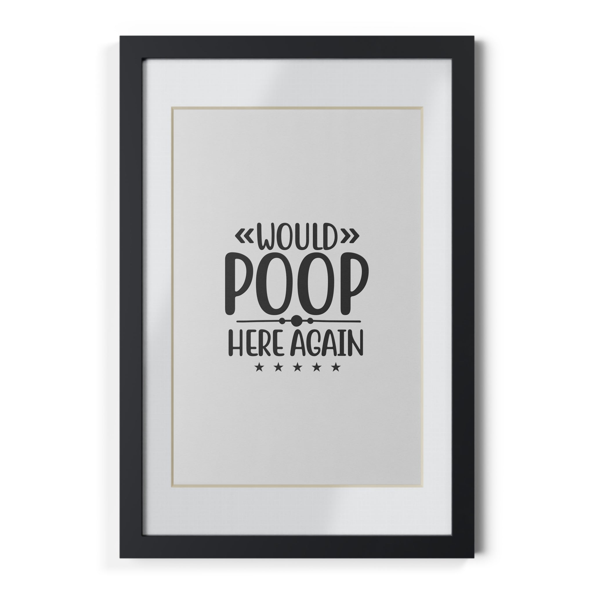 Would Poop Here Again 5-Star Rating – Framed Print