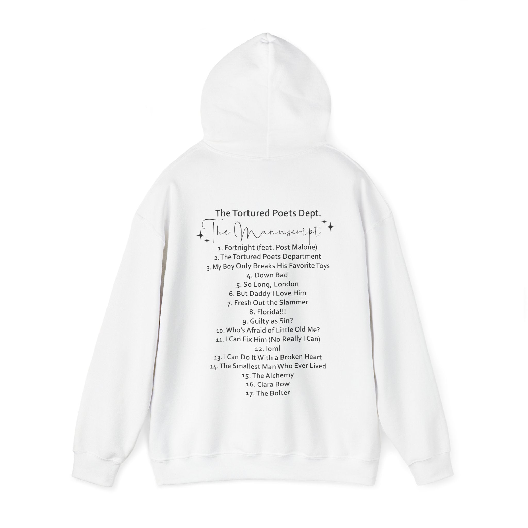 The Tortured Poets Department Hoodie with Tracklist on The Back | Two  | Tortured Poets Department Unisex Hoodie