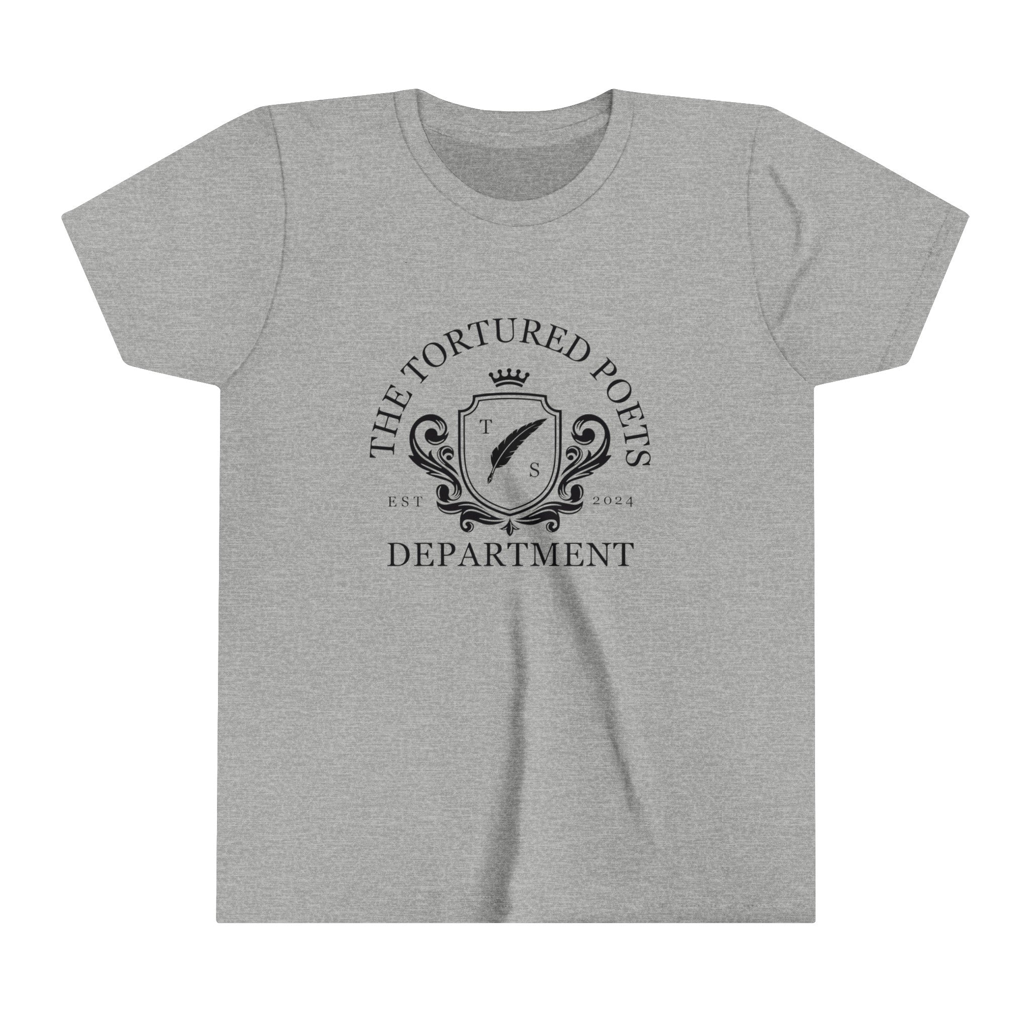 The Tortured Poets Department T-Shirt For Kids - Crested Design | TTPD Kids' Shirt | TTPD T-shirt | Children's TTPD Shirt