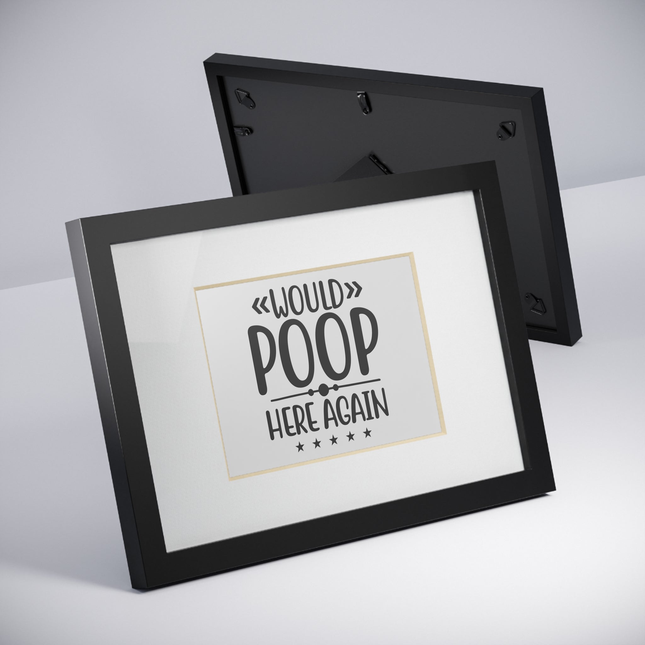 Would Poop Here Again 5-Star Rating – Framed Print