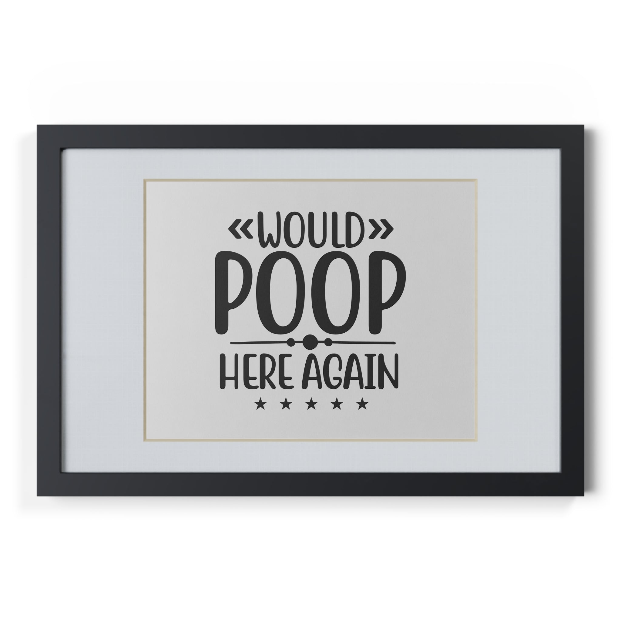 Would Poop Here Again 5-Star Rating – Framed Print