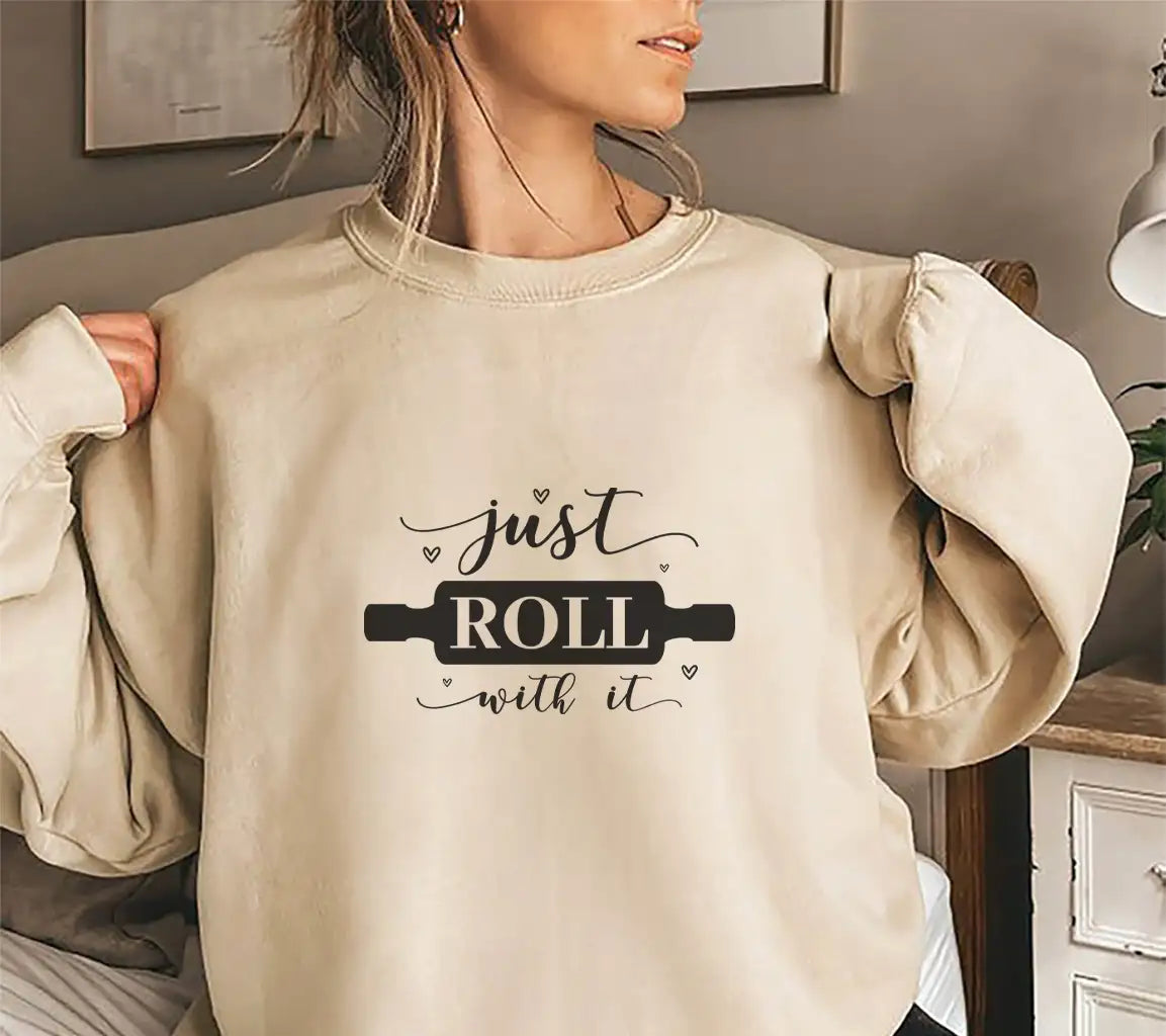 Just Roll With It Rolling Pin SVG - Funny Kitchen Decor SVG