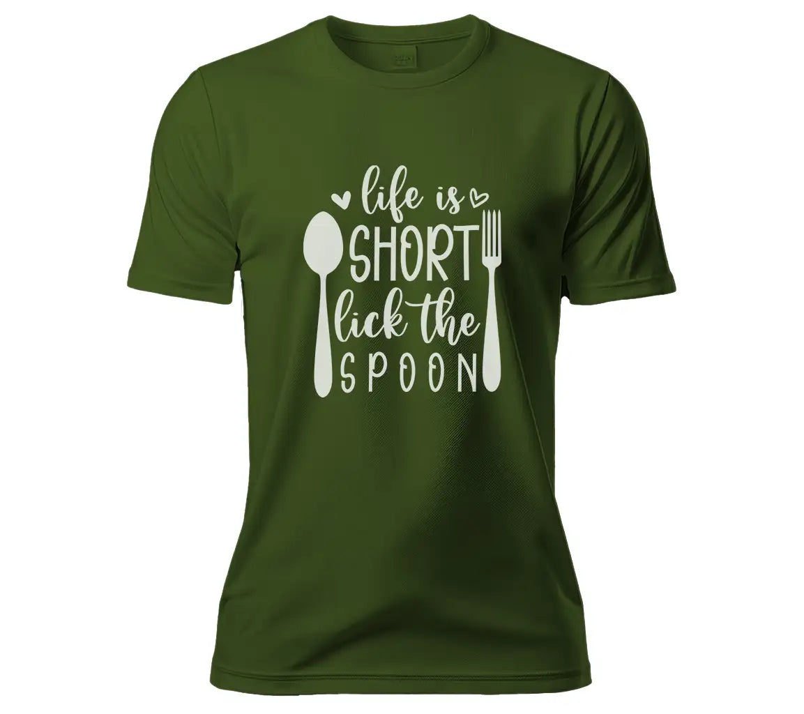 Life is Short, Lick the Spoon SVG - Funny Kitchen Sign SVG