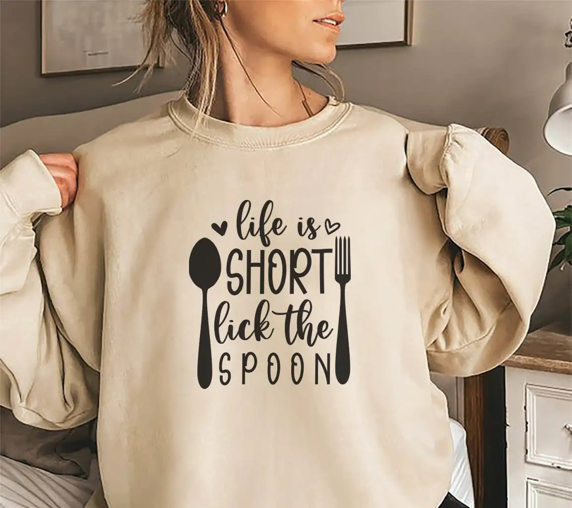 Funny Kitchen SVG - Life Is Short, Lick The Spoon SVG