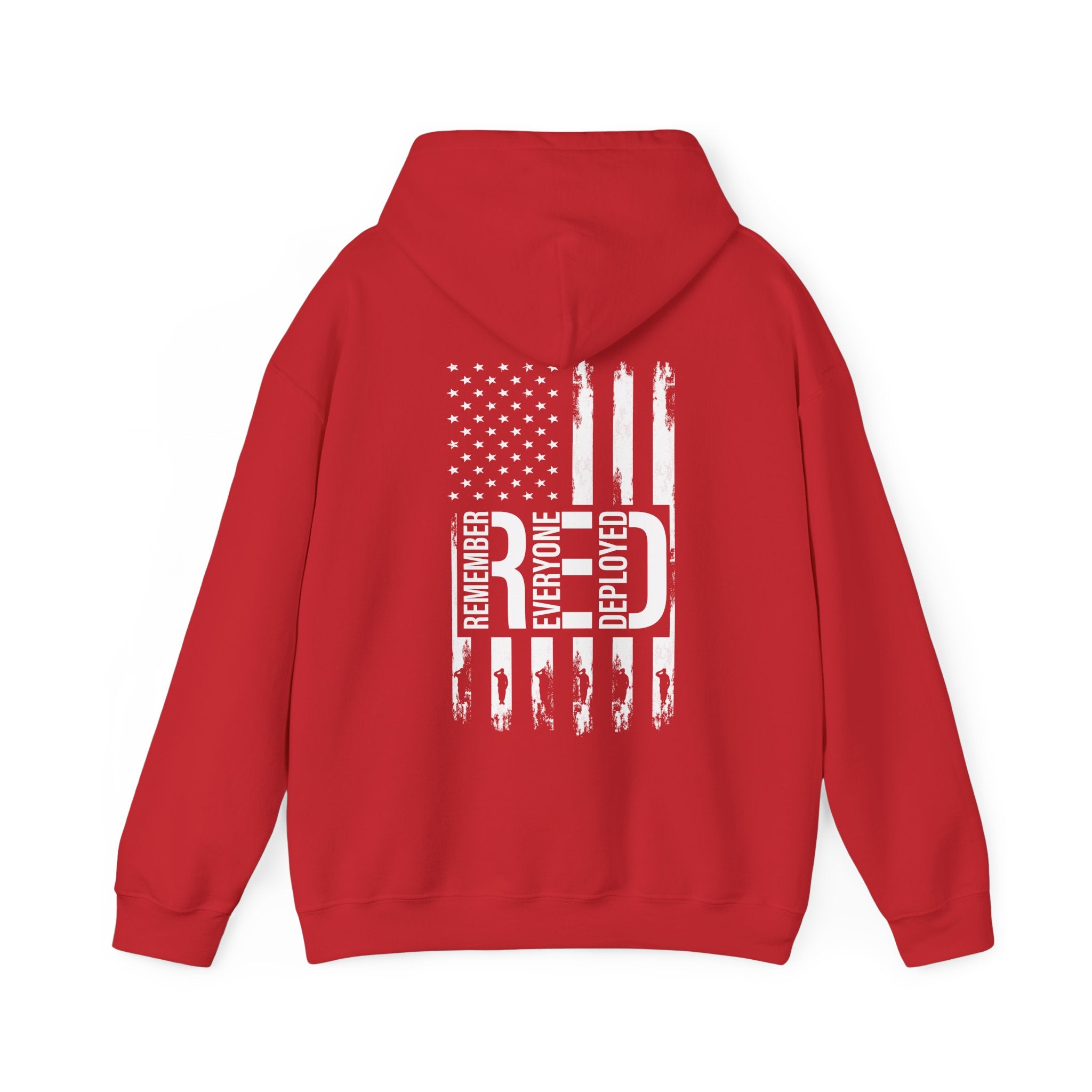 Remember Everyone Deployed Hoodie | We wear Red on Fridays to honor Al | Deployed Hoodie - Back Side