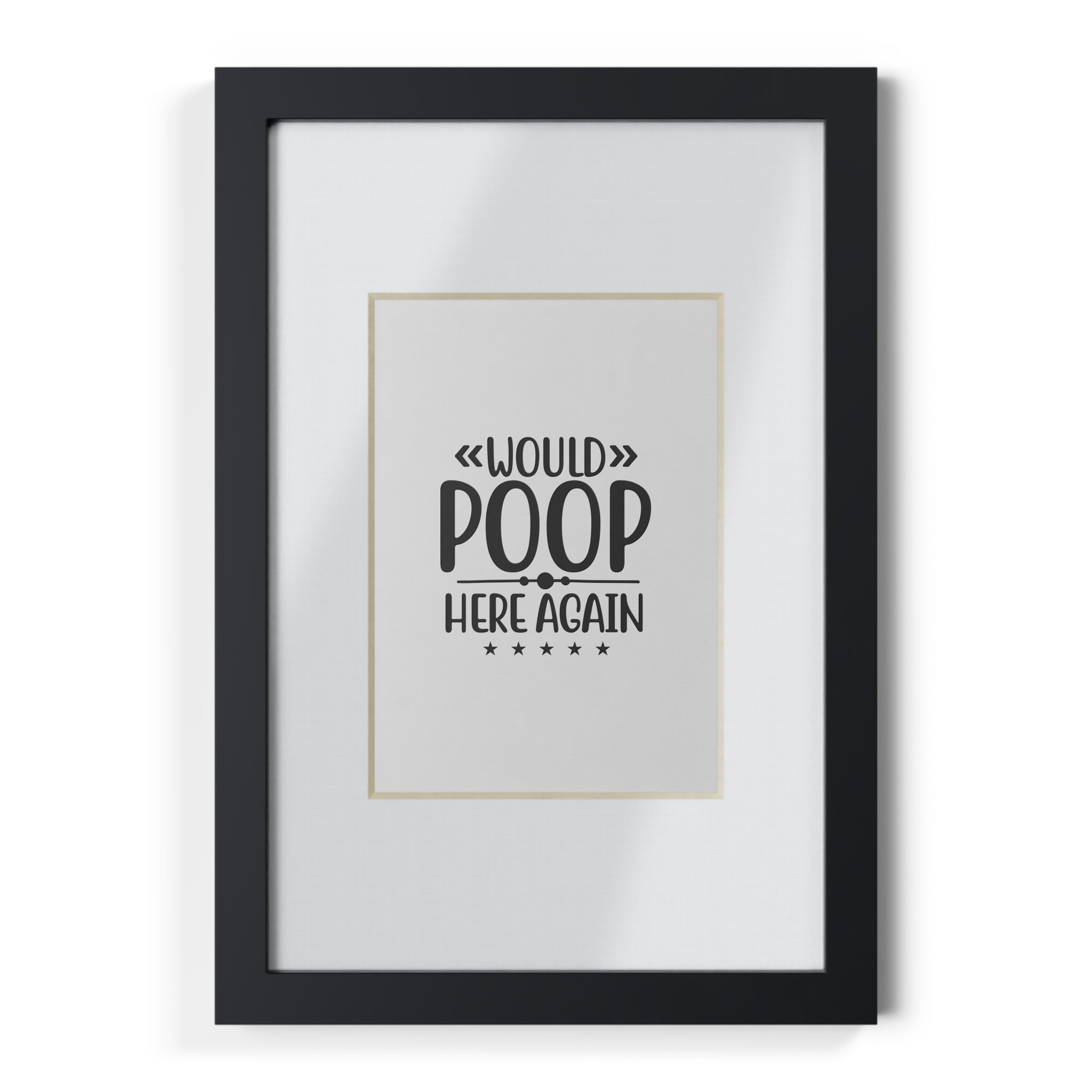 Would Poop Here Again 5-Star Rating – Framed Print