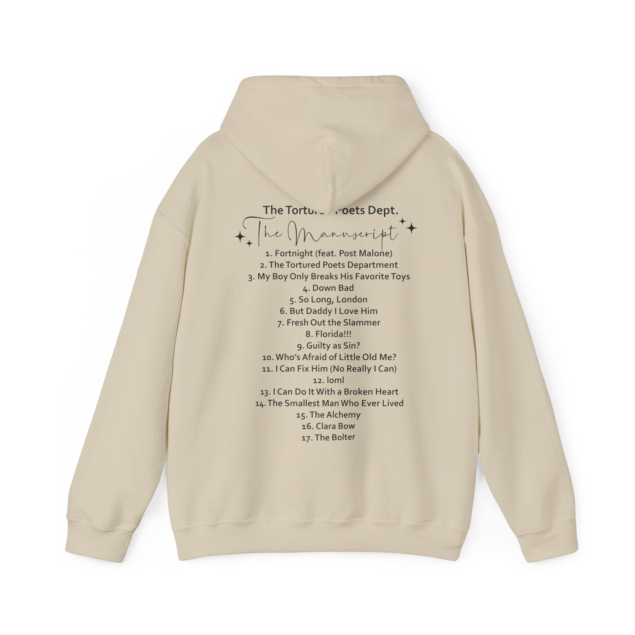 The Tortured Poets Department Hoodie with Tracklist on The Back | Two  | Tortured Poets Department Unisex Hoodie