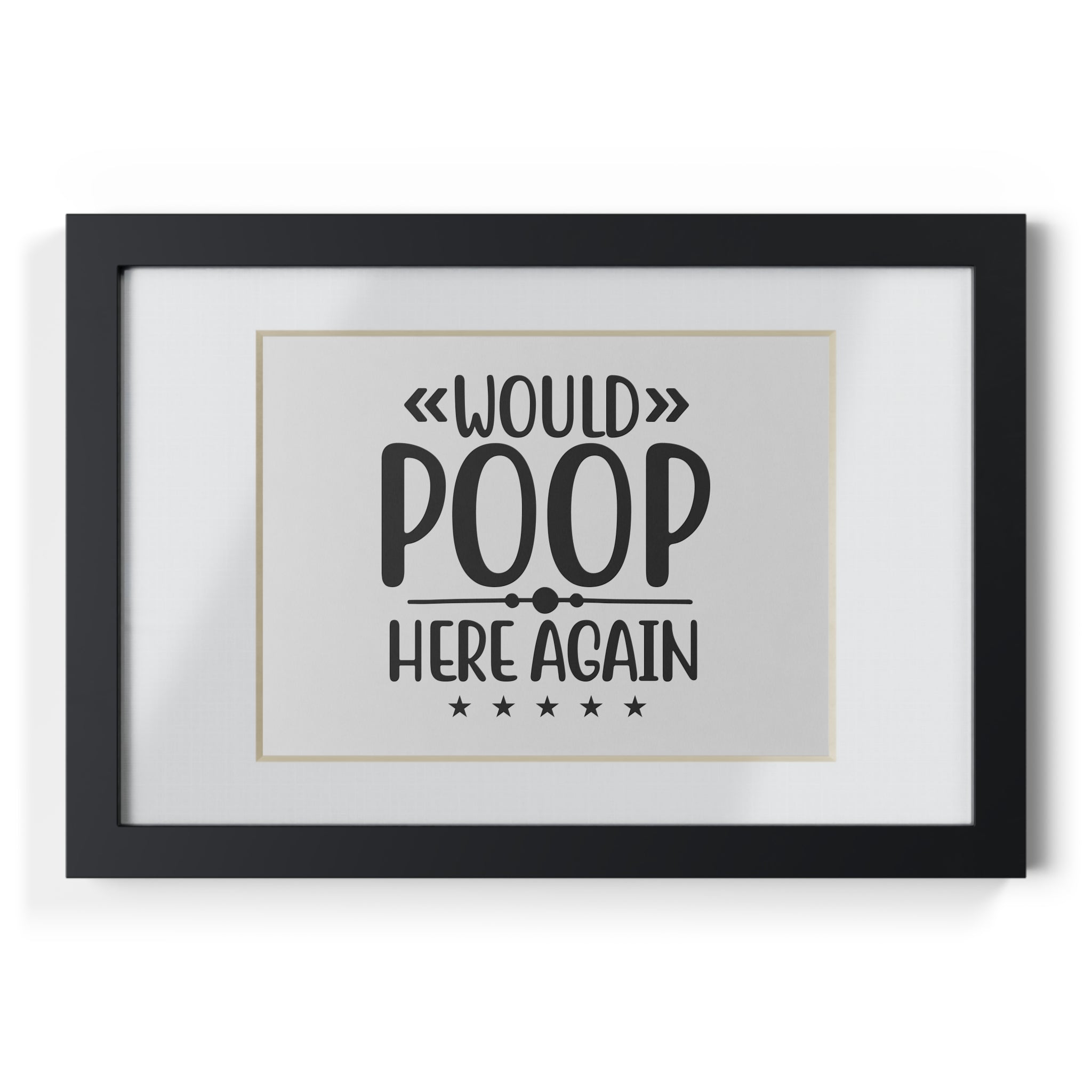 Would Poop Here Again 5-Star Rating – Framed Print