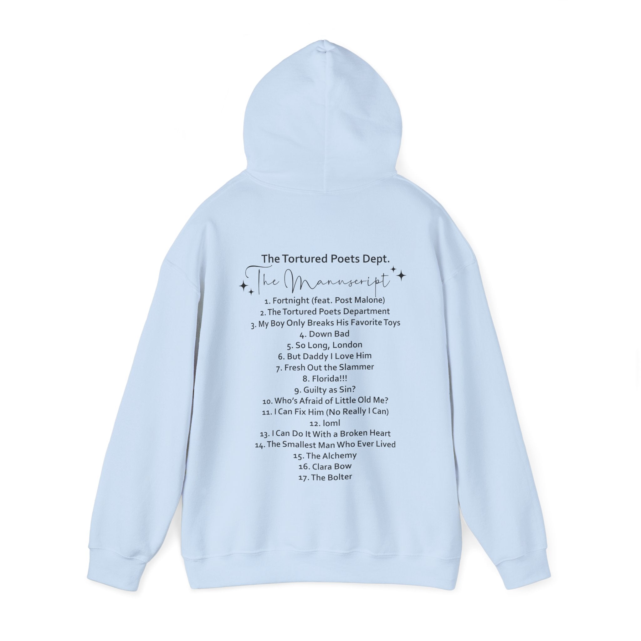 The Tortured Poets Department Hoodie with Tracklist on The Back | Two  | Tortured Poets Department Unisex Hoodie