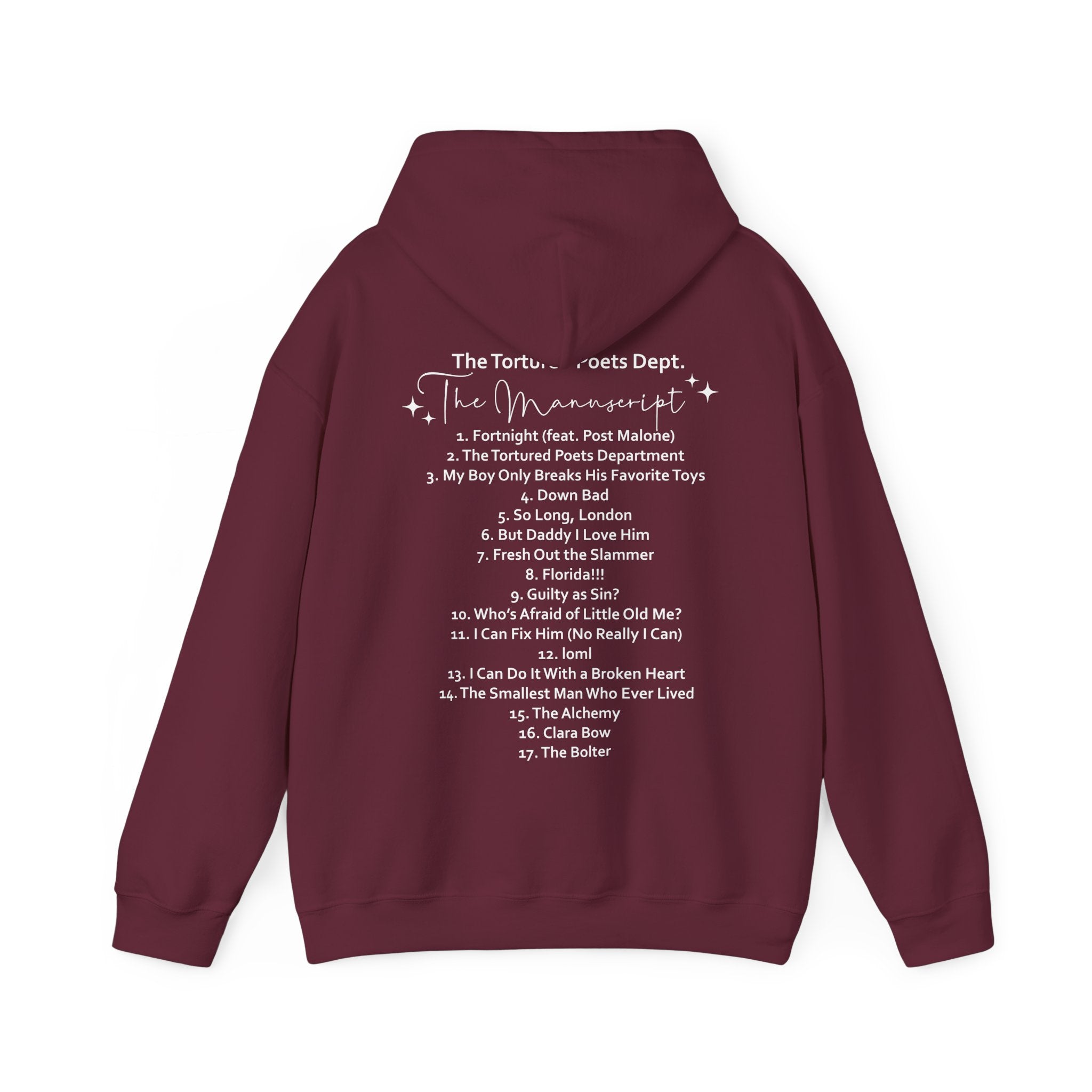 The Tortured Poets Department Hoodie with Tracklist on The Back | Two  | Tortured Poets Department Unisex Hoodie