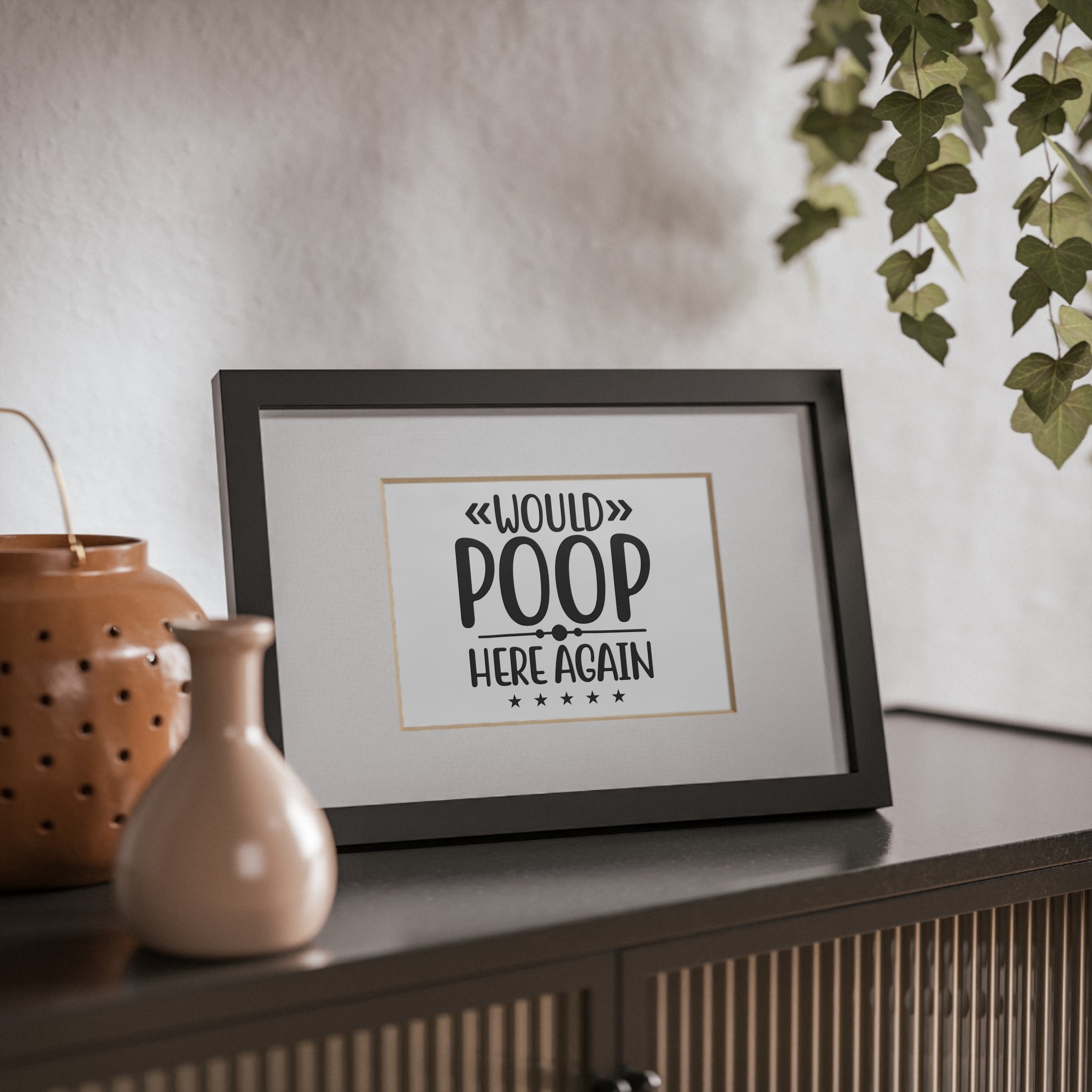 Would Poop Here Again 5-Star Rating – Framed Print