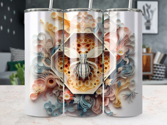 3D Bee and Honeycomb Design 20 oz Tumbler Wrap | Seamless Design for S | 20 oz Skinny Tumbler Wrap