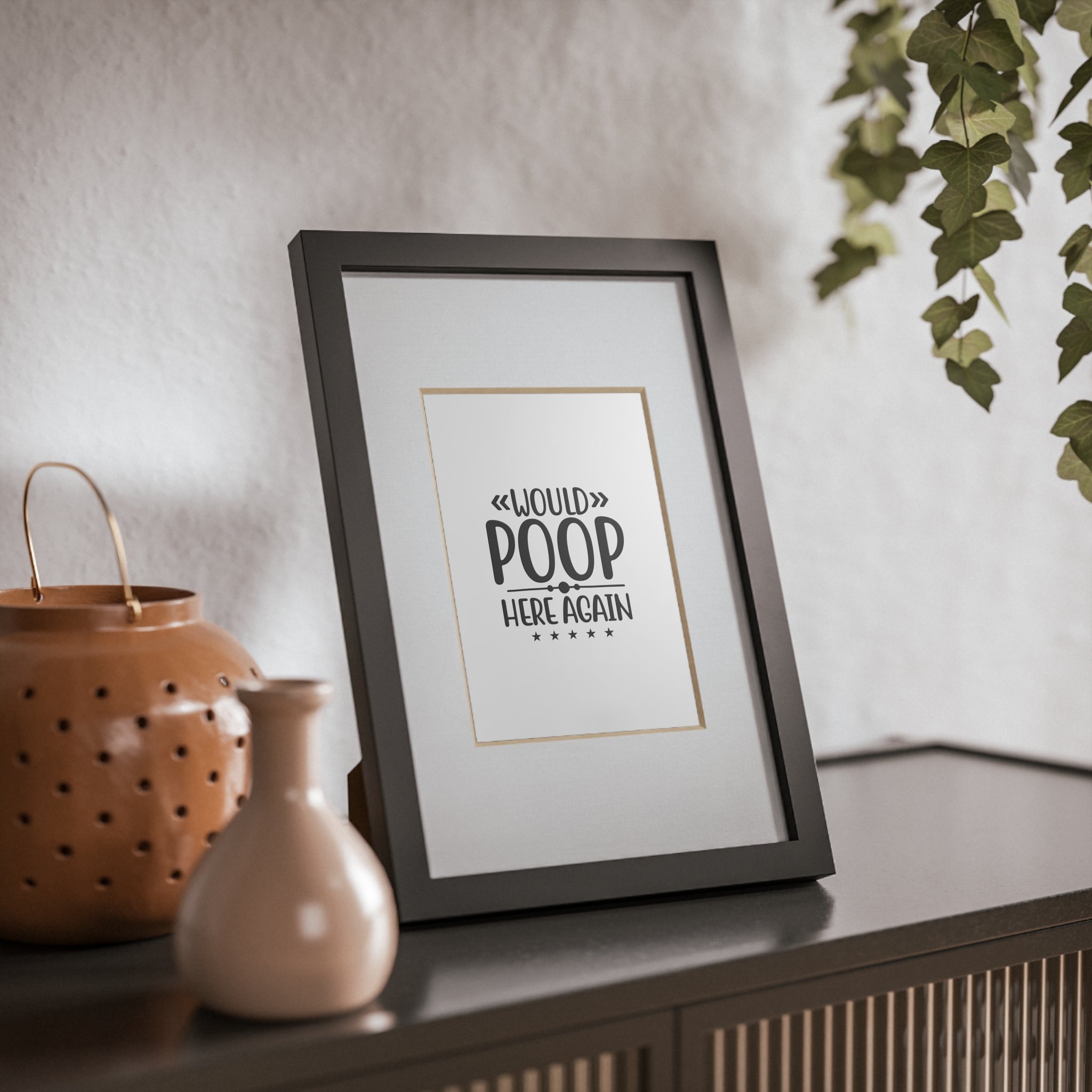 Would Poop Here Again 5-Star Rating – Framed Print