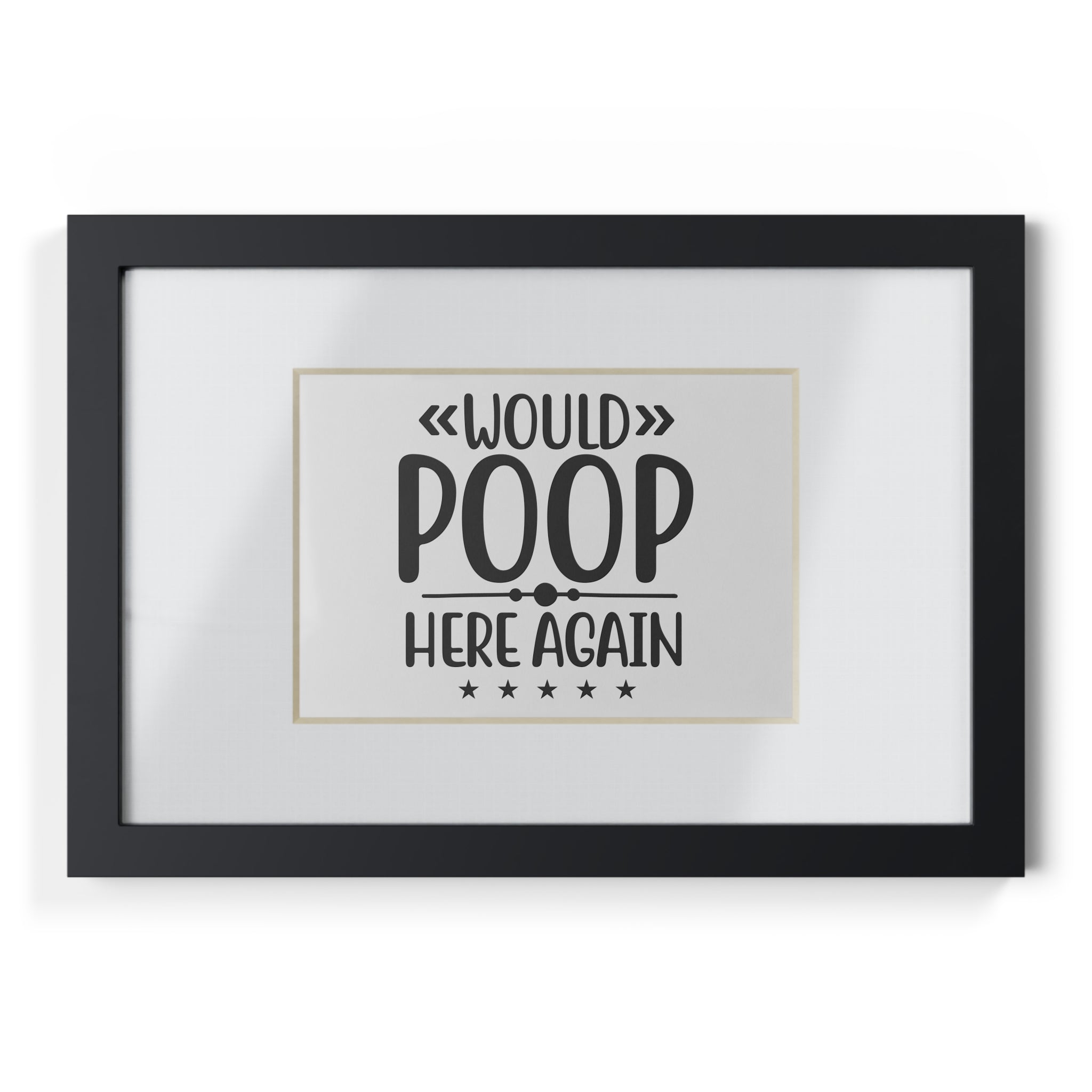 Would Poop Here Again 5-Star Rating – Framed Print