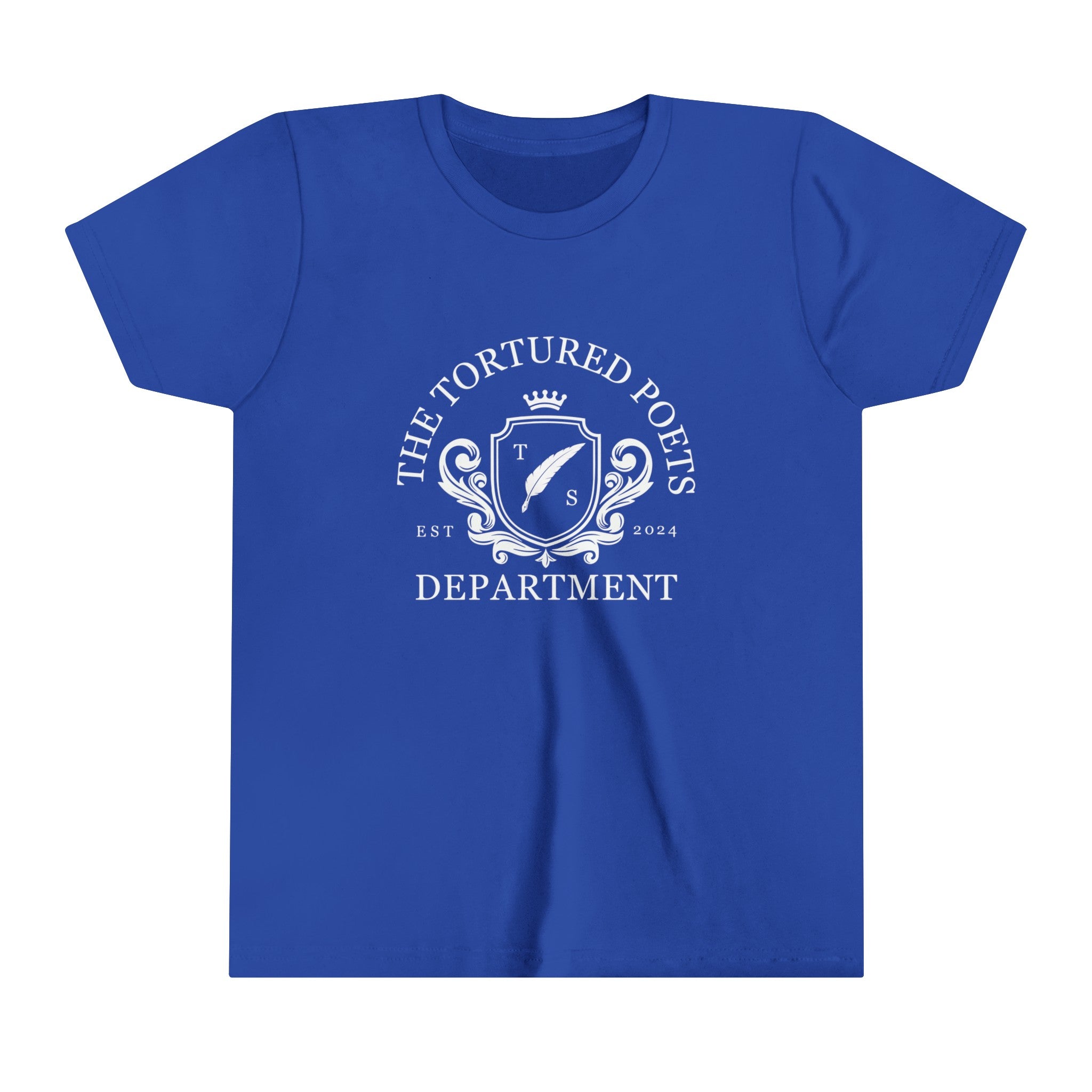 The Tortured Poets Department T-Shirt For Kids - Crested Design | TTPD Kids' Shirt | TTPD T-shirt | Children's TTPD Shirt