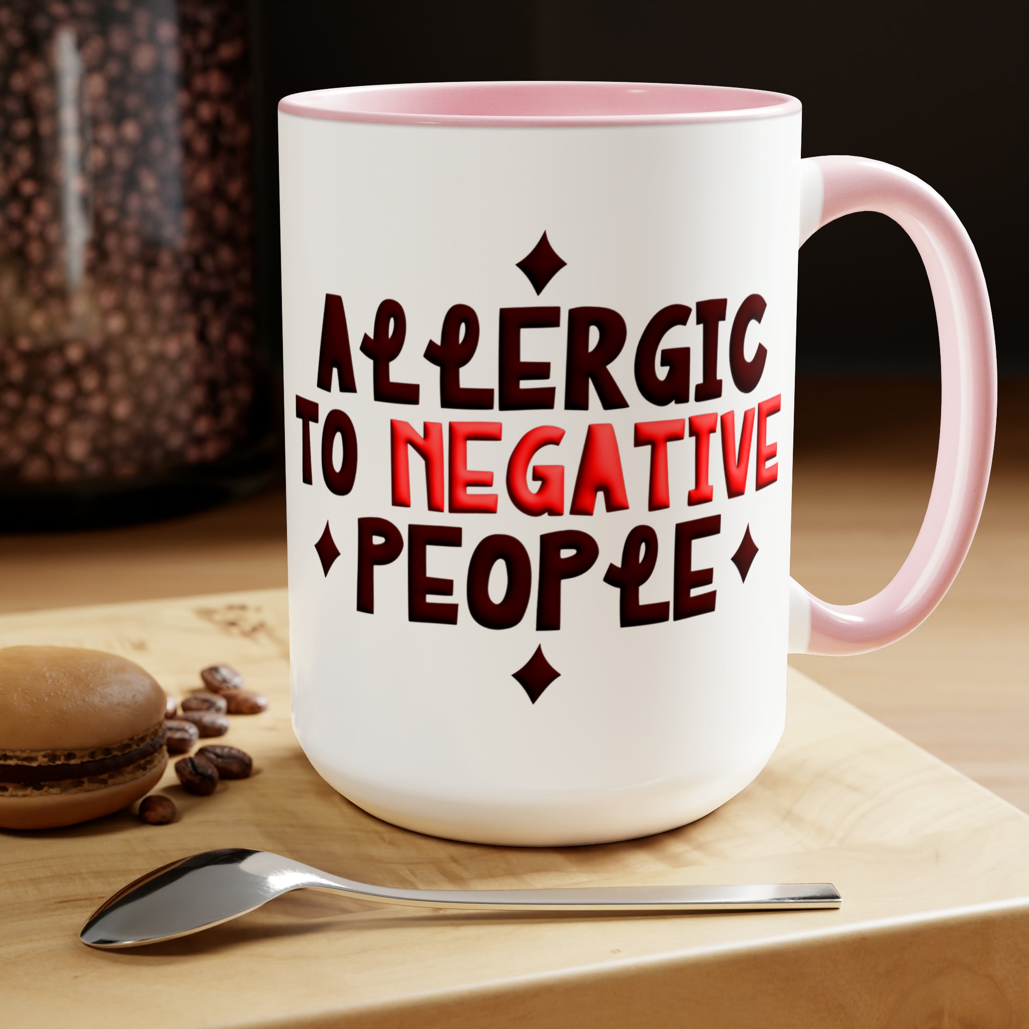 Embrace Positivity Daily: The "Allergic to Negative People" Ceramic Mu | Negative People" Ceramic Mug