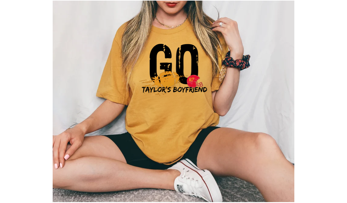 Go Taylors Boyfriend T-Shirt Printed on Front and Back - Gabe Atkins Designs