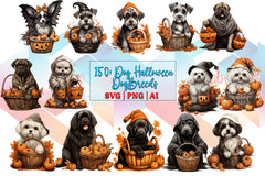 Halloween Dogs Clipart Bundle Sublimation Design | Over 50 Dog Breeds  | Halloween Dog Clipart Bundle