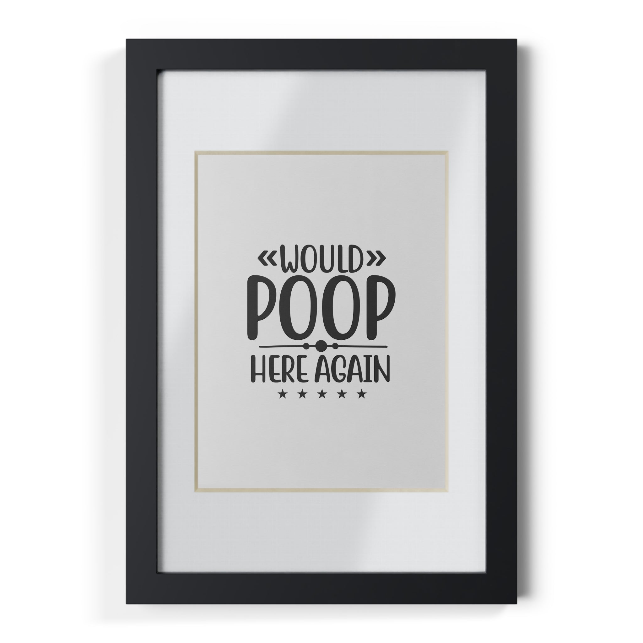 Would Poop Here Again 5-Star Rating – Framed Print