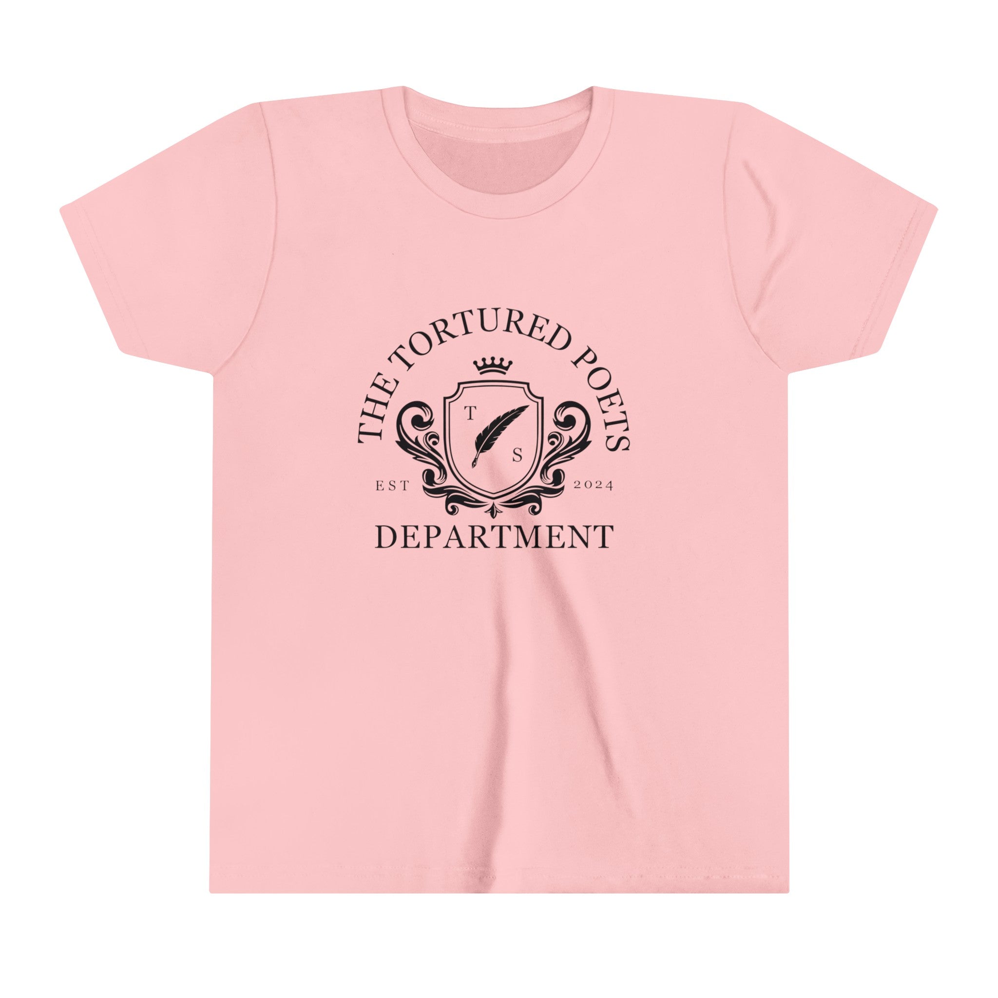 The Tortured Poets Department T-Shirt For Kids - Crested Design | TTPD Kids' Shirt | TTPD T-shirt | Children's TTPD Shirt