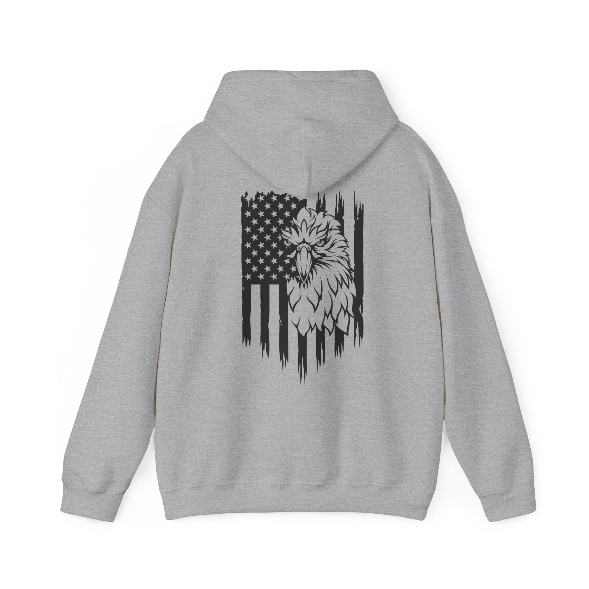 Patriotic Hoodie: 1776 American Flag Eagle | Hoodie with Distressed Flag on Back, Betsy Ross America Sweatshirt, Mens American Flag Hoodie,USA - Gabe Atkins Designs