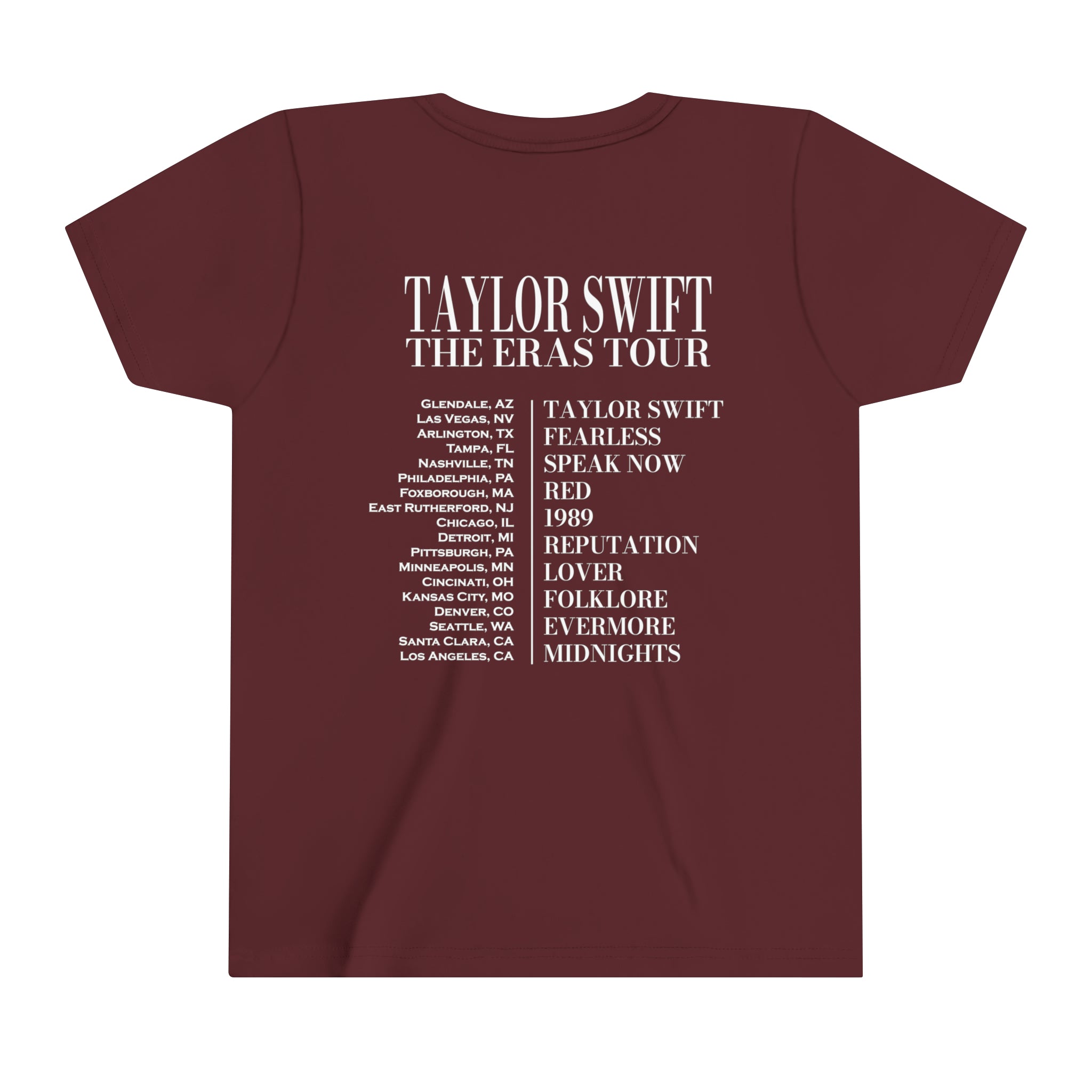 The Eras Tour Shirt for Kids | Youth Taylor Merch | Two Sided Eras Tou | Sided Eras Tour Kids