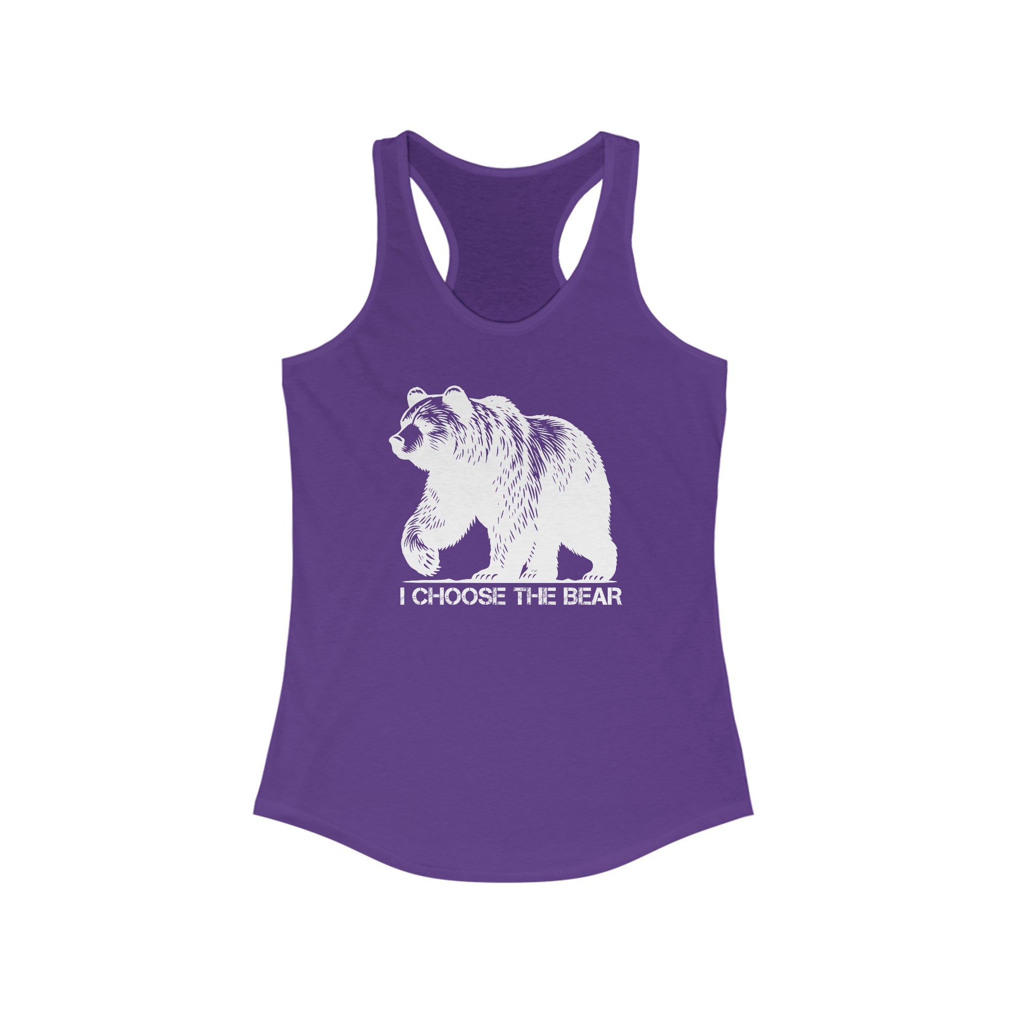 I Choose the Bear Tank Top For Women - Boldly Declare Your Choice Front Purple Rush