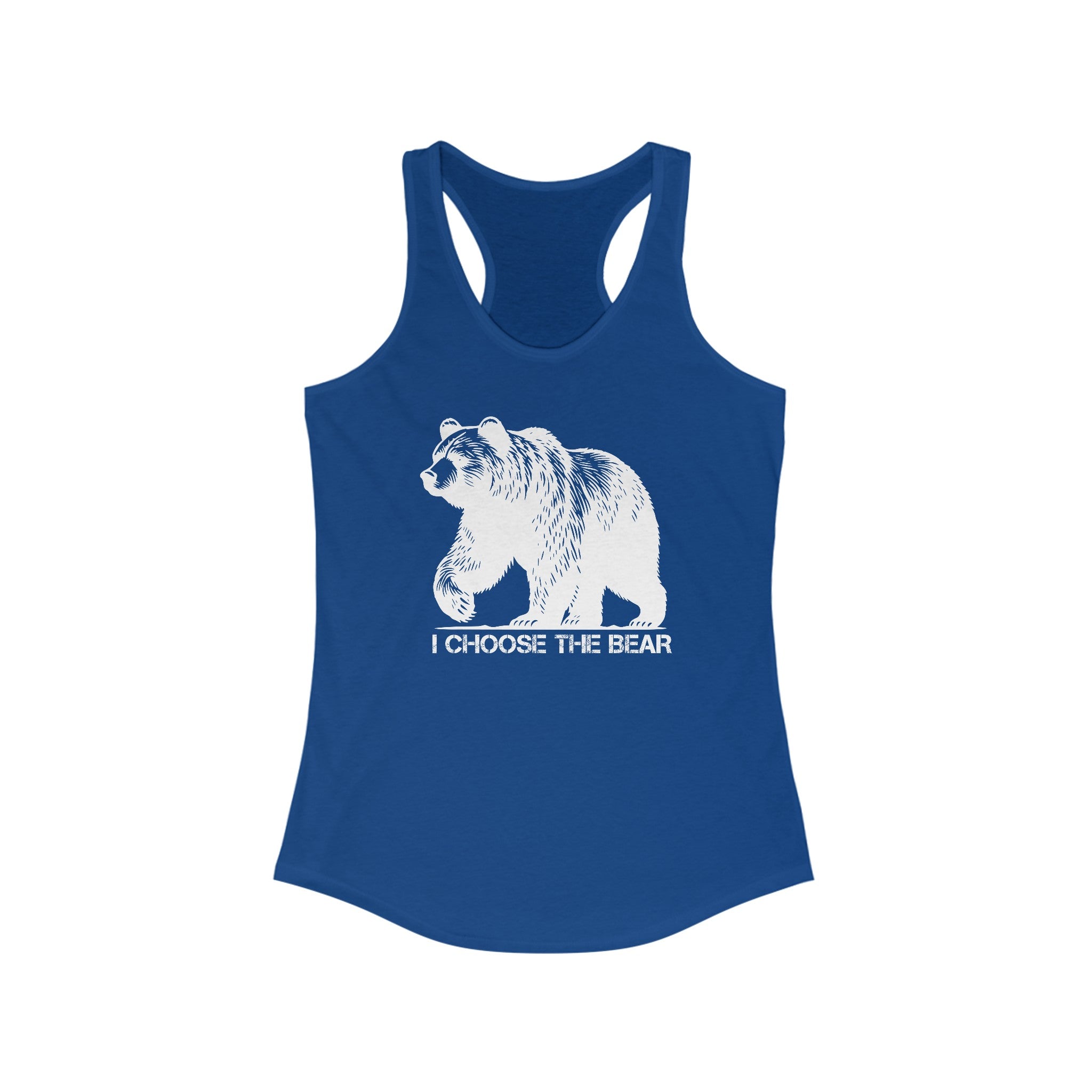 I Choose the Bear Tank Top For Women - Boldly Declare Your Choice Front - Royal