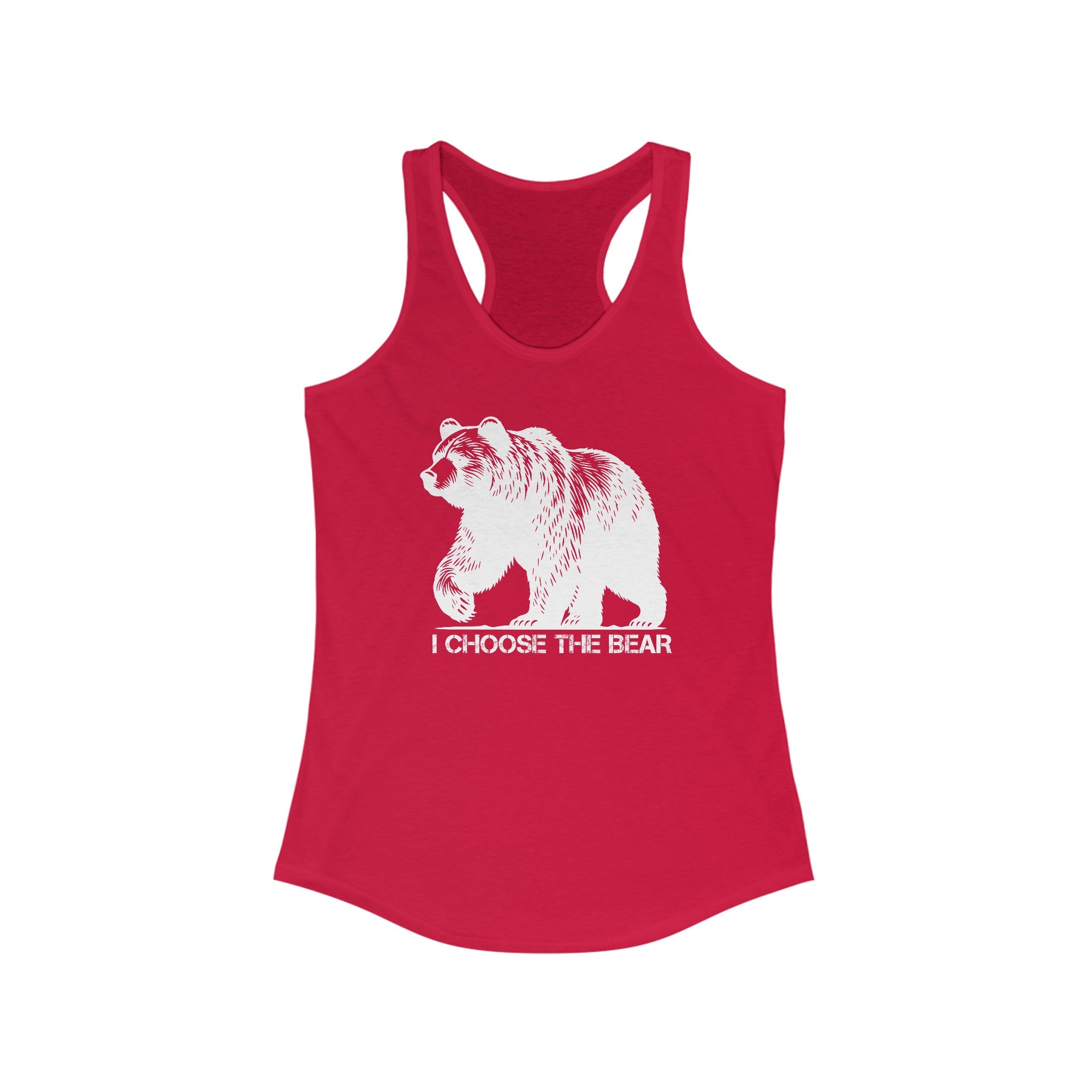 I Choose the Bear Tank Top For Women - Boldly Declare Your Choice Front - Red