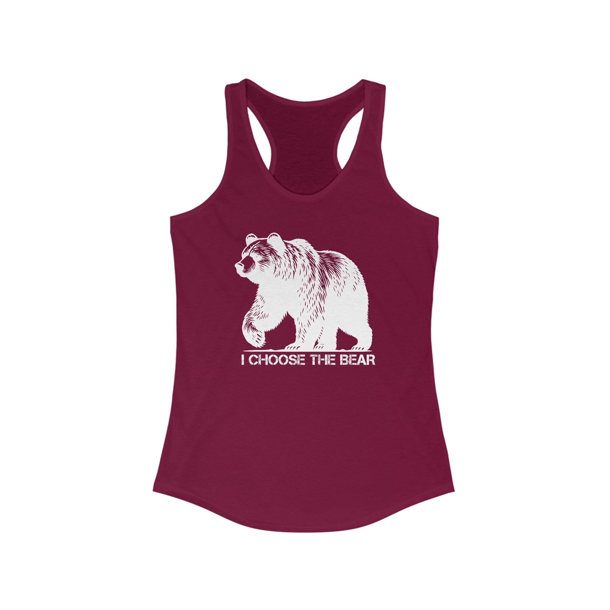 I Choose the Bear Tank Top For Women - Boldly Declare Your Choice Front - Solid Red