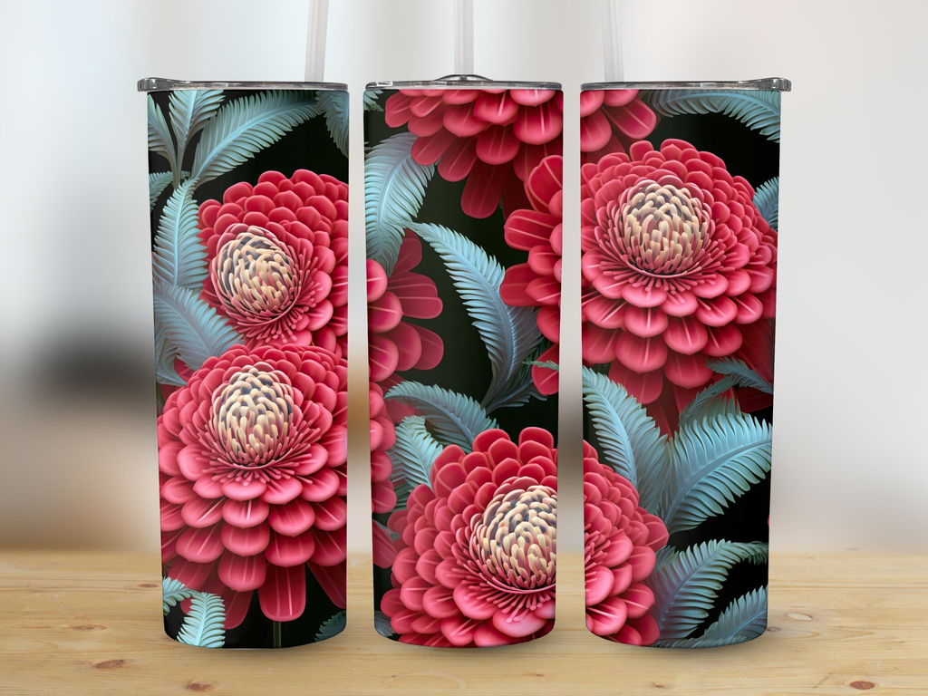 Cockscomb Flower 20 oz Skinny Tumbler Sublimation Design | Seamless 3D | Cockscomb Flower 20 oz Skinny Tumbler Sublimation Design