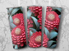 Cockscomb Flower 20 oz Skinny Tumbler Sublimation Design | Seamless 3D | Cockscomb Flower 20 oz Skinny Tumbler Sublimation Design