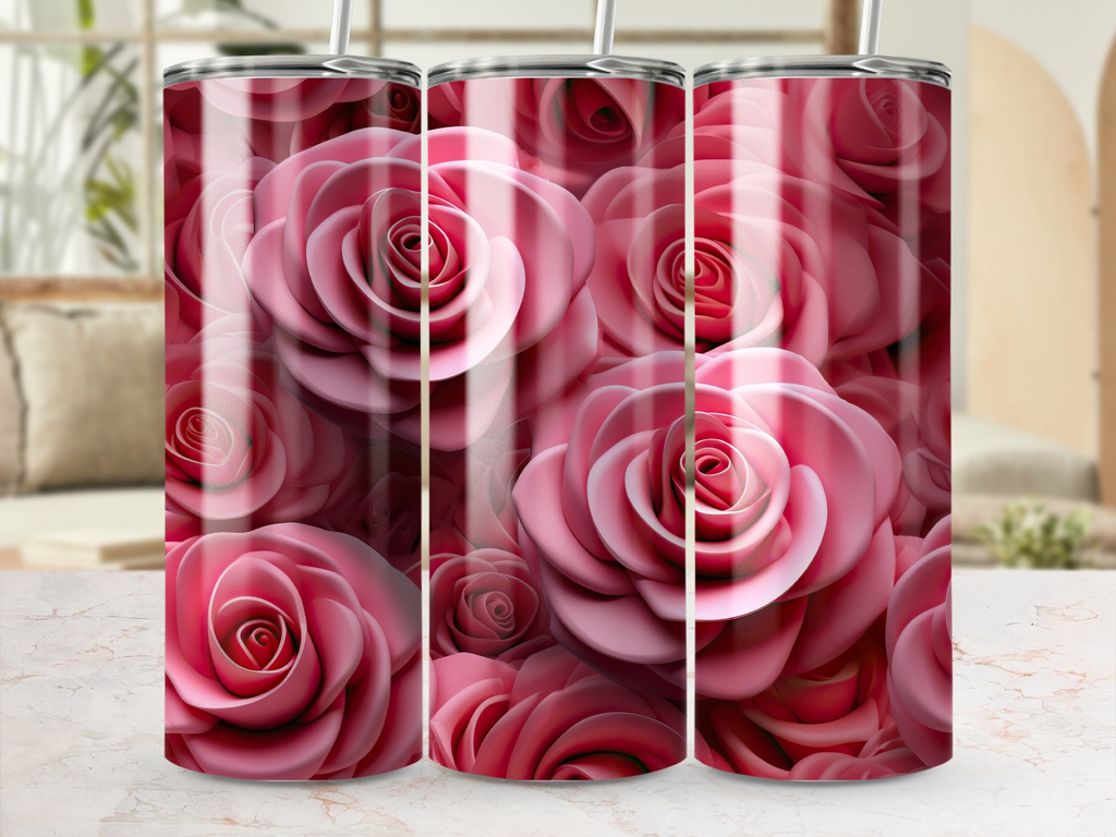 3D Dark Pink Roses 20 oz Skinny Tumbler Sublimation Design | Seamless, Straight And Tapered Tumbler Wrap, Instant Download PNG | Tumbler Wrap | 3d Floral Design, 3d roses tumbler, 3d tumbler design, 3d tumbler wrap, Colorful, Floral Design, Floral Tumbler Wrap, Floral Wraps, Intricate 3D Floral, PInk Roses, pink roses wrap, Roses, skinny tumbler wrap, sublimation design, tumbler design, tumbler wrap | Gabe Atkins Designs