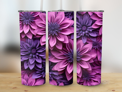 3d Dhalia Flower 20 oz Skinny Tumbler Wrap Sublimation Design, Straigh | 3d Dhalia Flower 20 oz Skinny Tumbler Wrap Sublimation Design, Straight