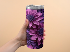 3d Dhalia Flower 20 oz Skinny Tumbler Wrap Sublimation Design, Straigh | 3d Dhalia Flower 20 oz Skinny Tumbler Wrap Sublimation Design, Straight