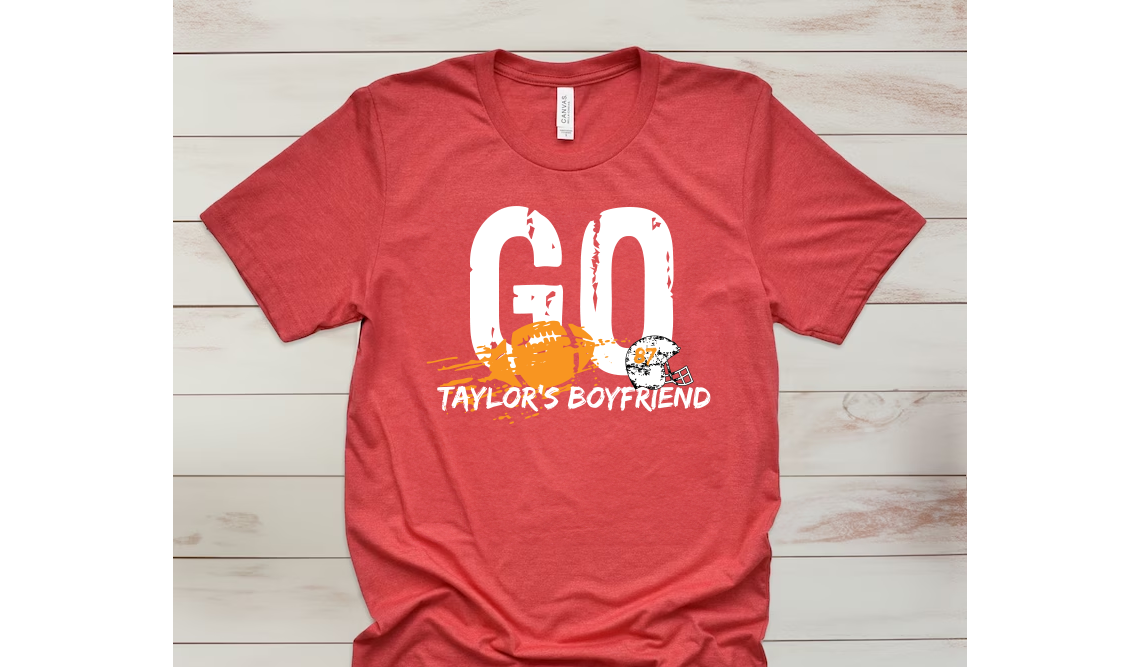 Go Taylors Boyfriend T-Shirt Printed on Front and Back - Gabe Atkins Designs