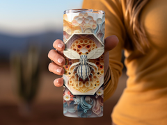 3D Bee and Honeycomb Design 20 oz Tumbler Wrap | Seamless Design for S | 20 oz Skinny Tumbler Wrap