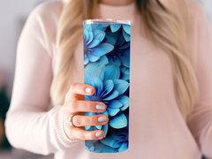 3d Blue Veronica Flower 20 oz Skinny Tumbler Wrap Sublimation Design,  | 3d Blue Veronica Flower 20 oz Skinny Tumbler Wrap Sublimation Design, Straight