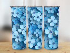 Forget-Me-Not Flower 20 oz Skinny Tumbler Wrap Sublimation Design, Str | Flower 20 oz Skinny Tumbler Wrap Sublimation Design, Straight