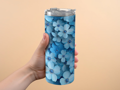 Forget-Me-Not Flower 20 oz Skinny Tumbler Wrap Sublimation Design, Str | Flower 20 oz Skinny Tumbler Wrap Sublimation Design, Straight