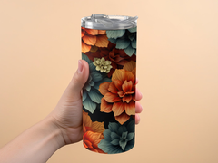 3d Heuchera Flower 20 oz Skinny Tumbler Sublimation Design, Seamless,  | 3d Heuchera Flower 20 oz Skinny Tumbler Sublimation Design, Seamless, Straight